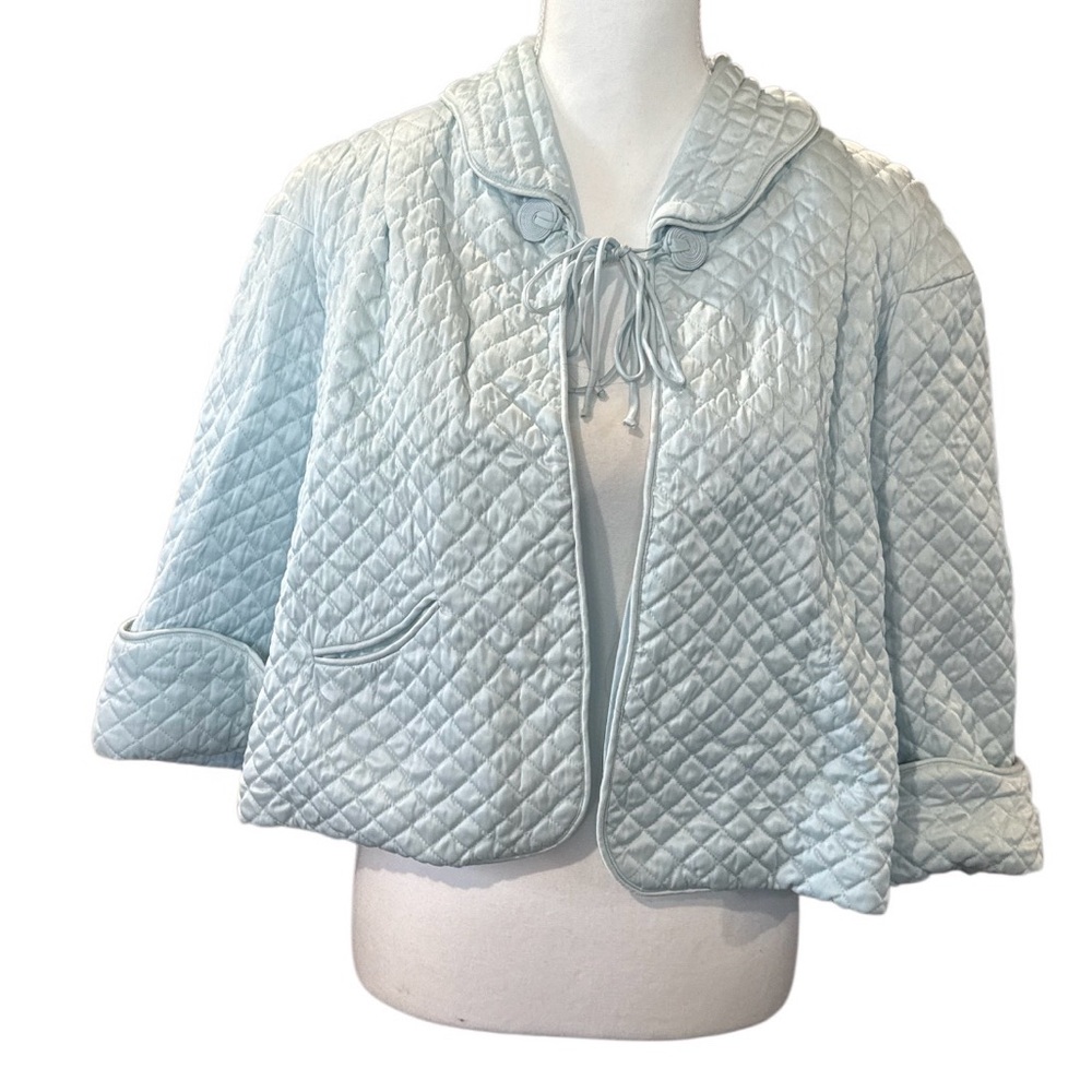 Vintage 1950’s Barbizon Light Blue Quilted Cape for Women M